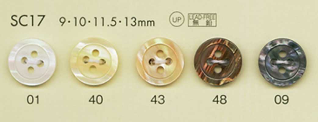 SC17 DAIYA BUTTONS Série HYPER DURABLE résistante aux chocs Bouton en polyester style coquille