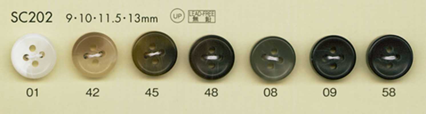 SC202 DAIYA BUTTONS Série HYPER DURABLE résistante aux chocs Bouton en polyester style corne de buffle
