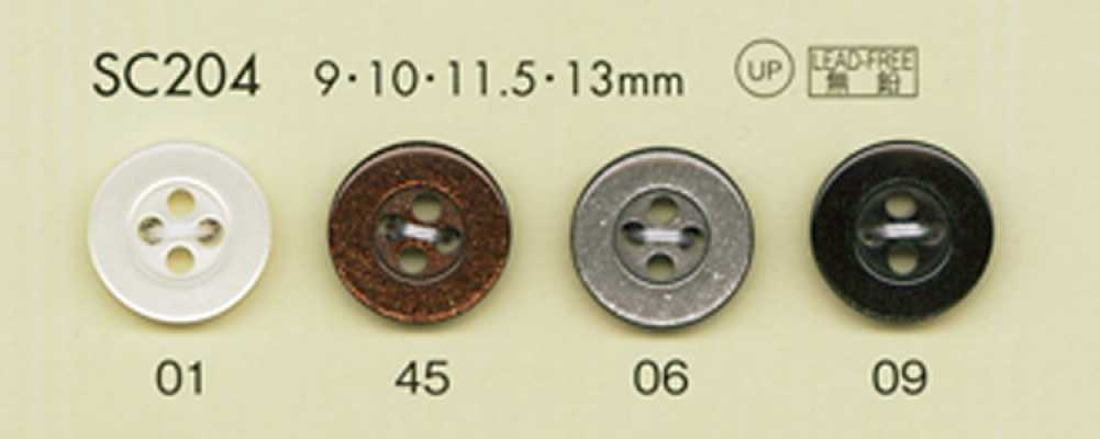 SC204 DAIYA BUTTONS Série HYPER DURABLE résistante aux chocs Bouton en polyester effet nacré