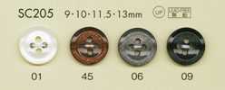 SC205 Bouton en polyester aspect nacre DAIYA BUTTONS série HYPER DURABLE résistant aux chocs