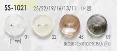 SS1021 Bouton en résine polyester à deux trous frontaux