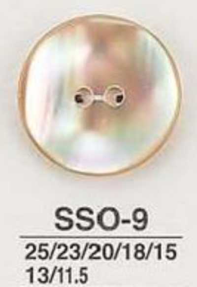 SSO9 Bouton brillant à 2 trous en coquillage naturel