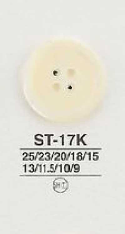 ST17K Bouton en nacre à 4 trous en matière naturelle, type mat