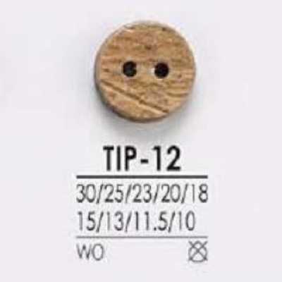 TIP12 Bouton en bois à deux trous à coudre