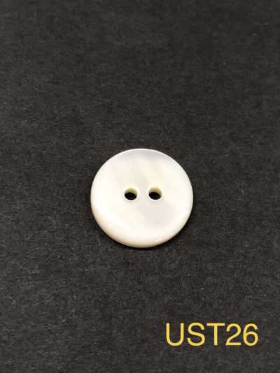 UST26 Matière naturelle, teint, en coquille Takase, 2 trous à l’avant, bouton brillant