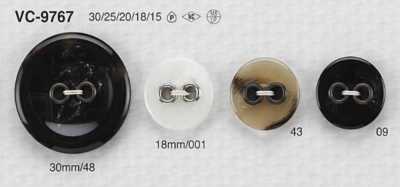 VC9767 Bouton 2 trous en laiton/résine polyester