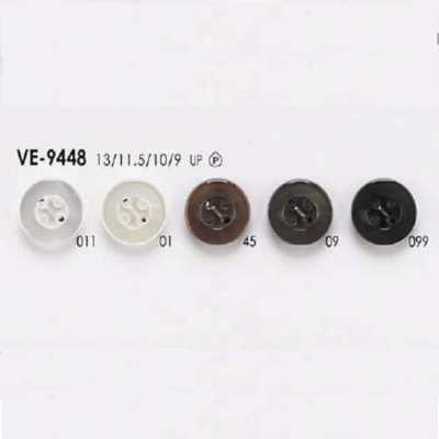 VE9448 Bouton en résine polyester à trou frontal, 4 trous