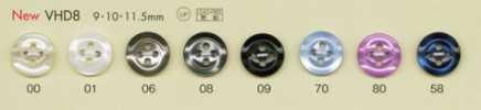 VHD8 Bouton en polyester style coquille résistant aux chocs, série HYPER DURABLE DAIYA BUTTONS