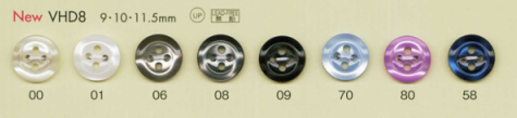 VHD8 Bouton en polyester style coquille résistant aux chocs, série HYPER DURABLE DAIYA BUTTONS