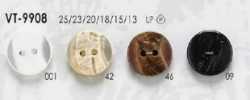 VT9908 Bouton polyester bicolore à 2 trous