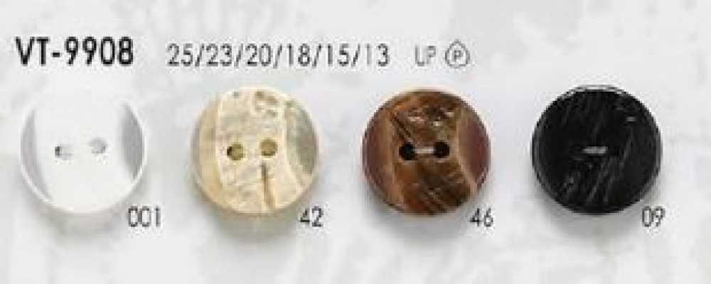 VT9908 Bouton polyester bicolore à 2 trous