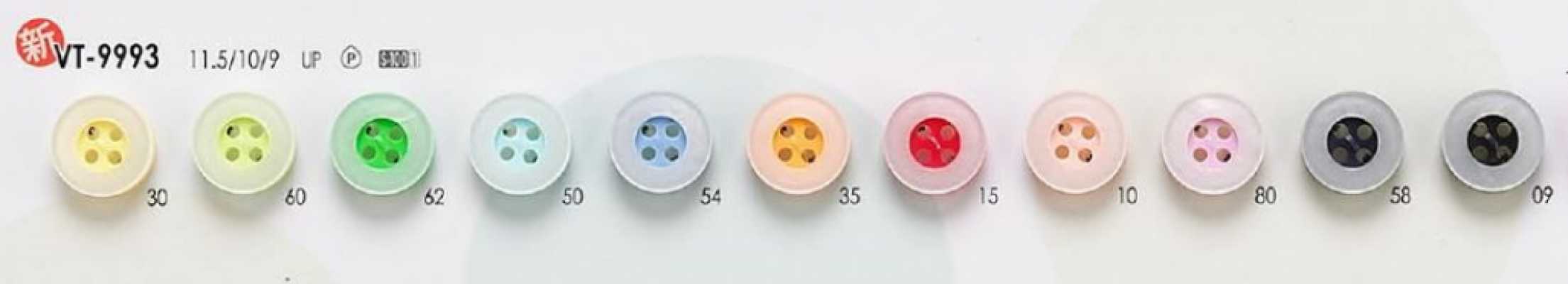 VT9993 Boutons colorés pour chemises, polos et vêtements légers