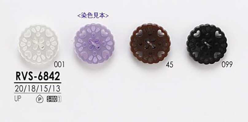 RVS6842 Boutons de chemise pour teinture noire