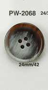 PW2068 Bouton plat imitation corne de buffle
