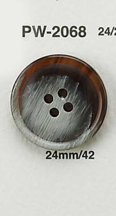 PW2068 Bouton plat imitation corne de buffle