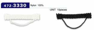 472-3330 Bride pour bouton, type cordon chaîne, env. 7 mm (H) × 42 mm (l), lot de 10