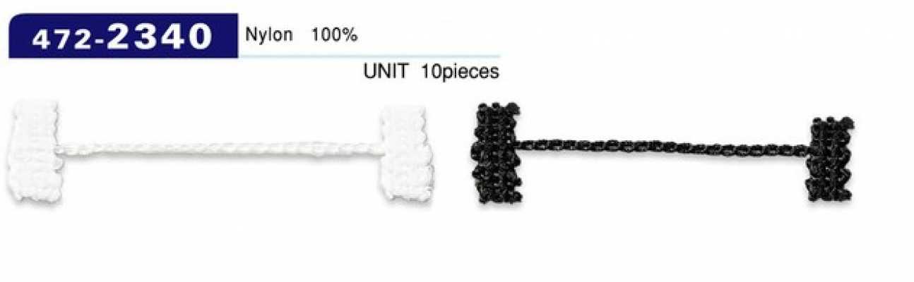472-2340 Butée de doublure pour boucle de bouton, type cordon-chaîne, longueur totale 58 mm (10 pièces)