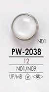 PW2038 Bouton à 4 trous à effet nacré, pour teinture, à tige fermée