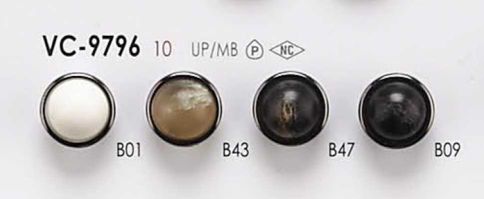 VC9796 Bouton à tige fermée style nacre teignable