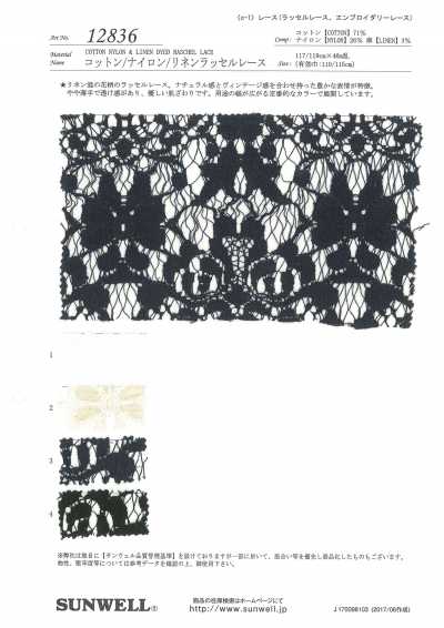 12836 Dentelle raschel coton/nylon/lin