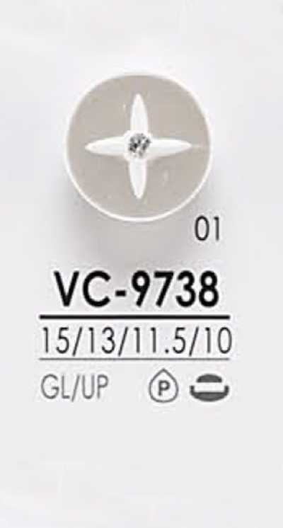 VC9738 Bouton en pierre cristal de style pin curl teintable