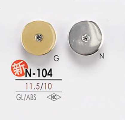 N104 Bouton en pierre de cristal style pin curl
