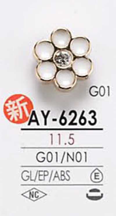 AY6263 Bouton métallique à motif floral pour teinture