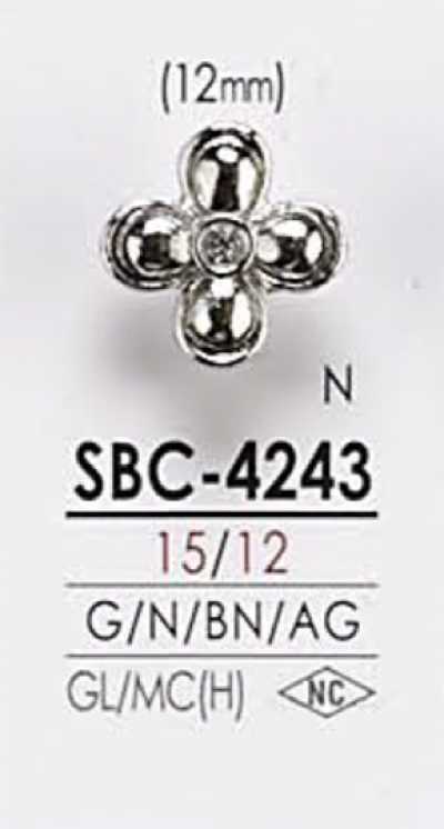 SBC4243 Bouton en métal à motif floral