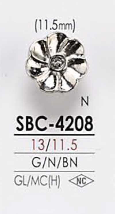 SBC4208 Bouton métallique à motif floral
