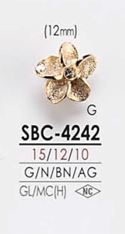 SBC4242 Bouton en métal à motif floral