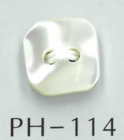 PH114 Bouton carré en nacre à 2 trous