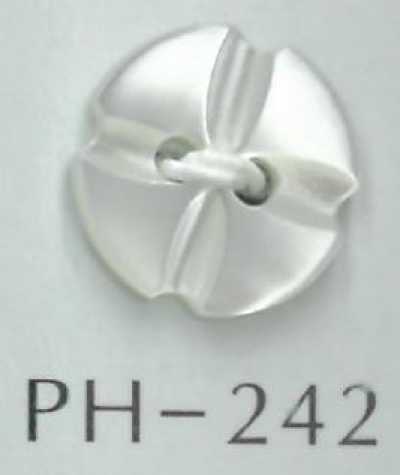PH242 Bouton en coquillage en forme de fleur à 2 trous