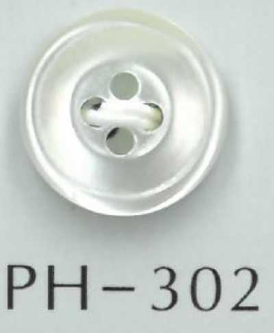 PH302 Bouton en coquillage à bordure à 4 trous