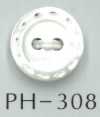 PH308 Bouton en nacre gravé style couture à 2 trous