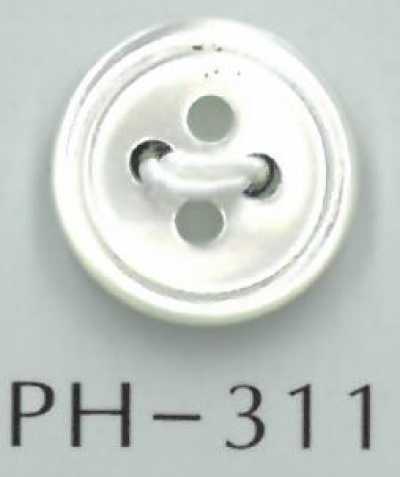 PH311 Bouton en coquille rainuré à 4 trous
