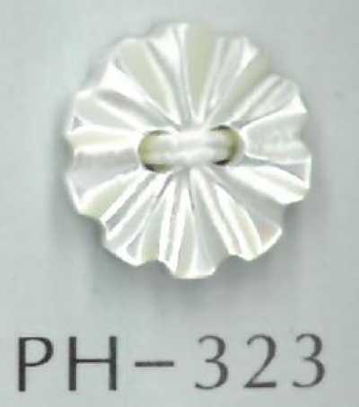 PH323 Bouton fleur en coquillage à 2 trous