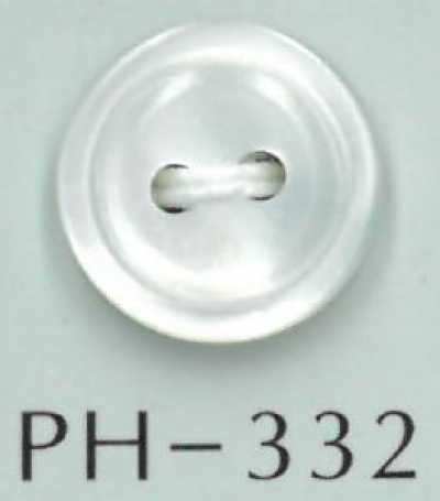 PH332 Bouton en coquillage à 2 trous à bord rond