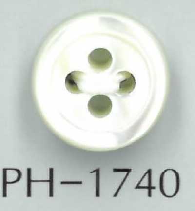 PH1740 Bouton en coquillage naturel de 4 mm d’épaisseur, taille 17
