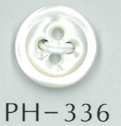PH336 Bouton en coquillage à 4 trous style trèfle