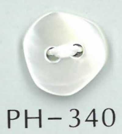 PH340 Bouton en coquillage baroque à 2 trous