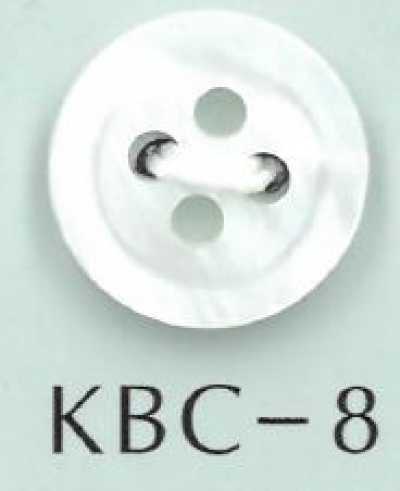 KBC-8 BIANCO BOUTON EN COQUILLAGE 4 TROUS AVEC CREUX CENTRAL