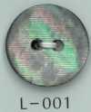 L-001 Bouton en nacre à 2 trous, ligne nette