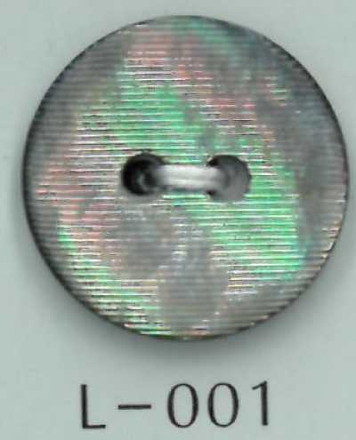 L-001 Bouton en nacre à 2 trous, ligne nette