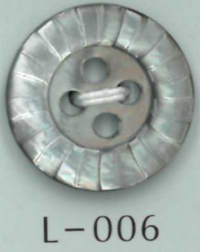 L-006 Bouton en coquillage à 4 trous à bordure