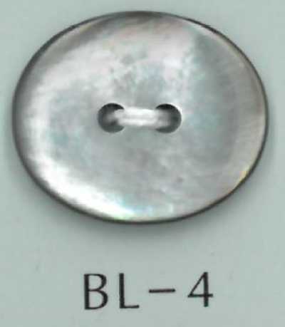 BL-4 Bouton ovale en coquillage à 2 trous