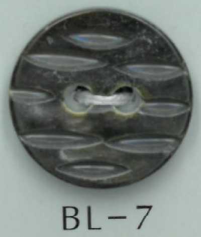 BL-7 Bouton en coquillage à motif sculpté à 2 trous
