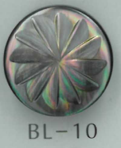 BL-10 Bouton en coquillage à queue métallique à motif floral