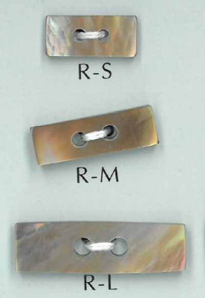 R Bouton rectangulaire en nacre à 2 trous