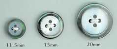 WB17 Bouton en coquillage Black Lip à 4 trous, 17 mm