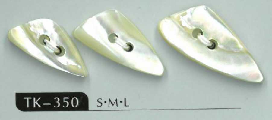 TK350 Bouton triangulaire à 2 trous en coquillage Takase